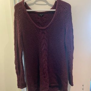 RW & co maroon/Deep Purple knit sweater